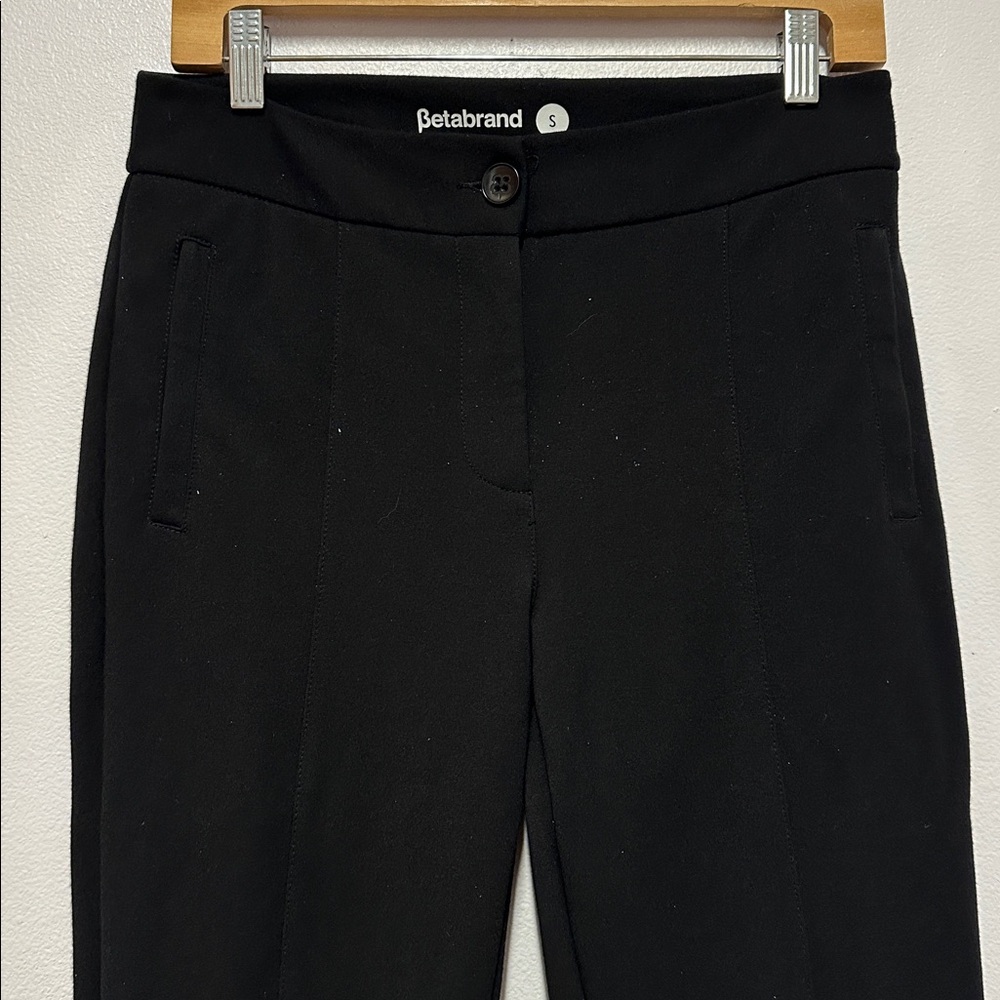 Beta Brand Women's Black Slim Fit Cigarette Ponte Pants with zip ankle - Picture 3 of 7